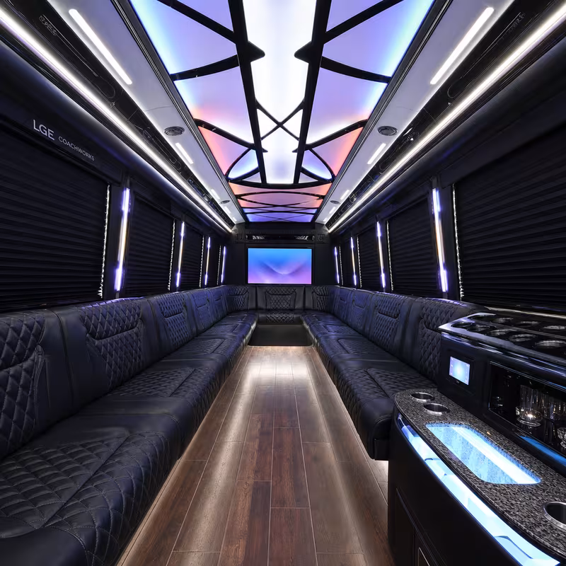 20 Passenger Party Bus Interior