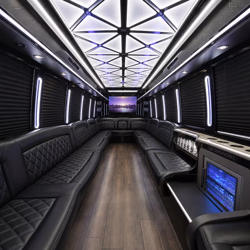 25 Passenger Party Bus Interior