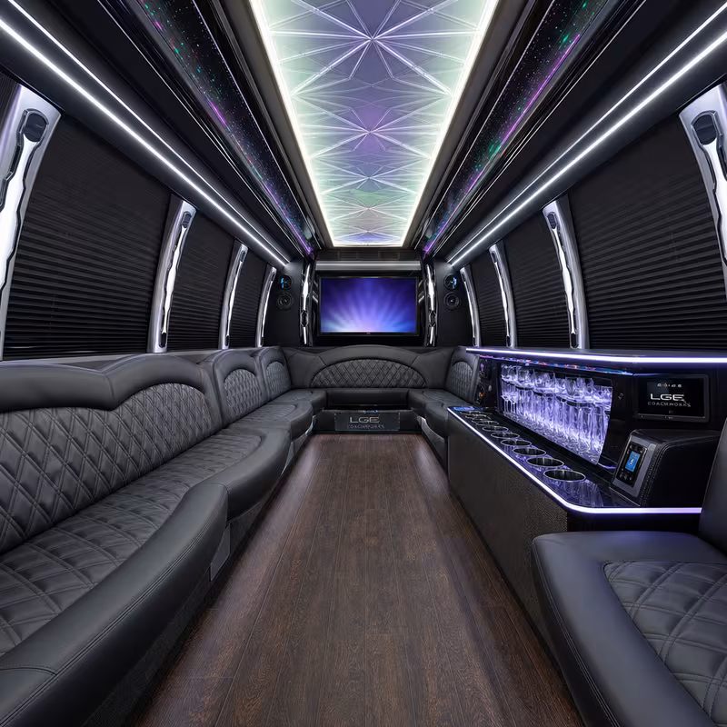 30 Passenger Party Bus Interior