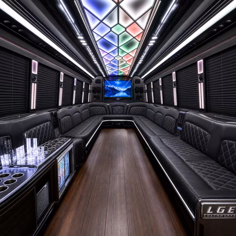 30 Passenger Party Bus Interior