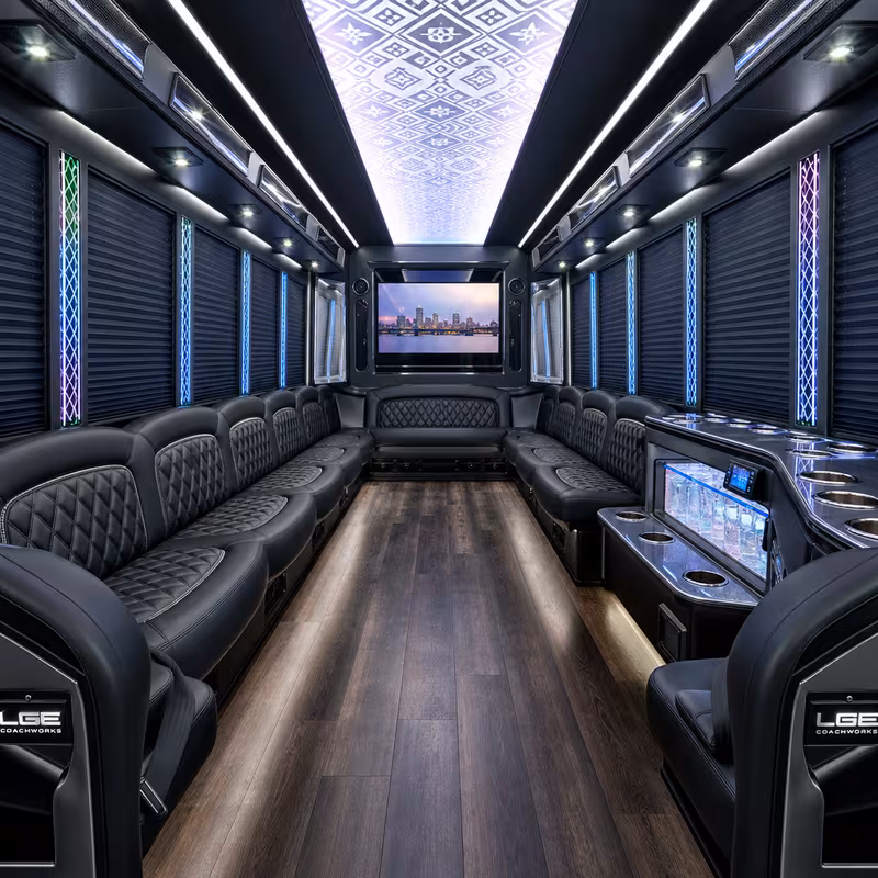 40 Passenger Party Bus Interior