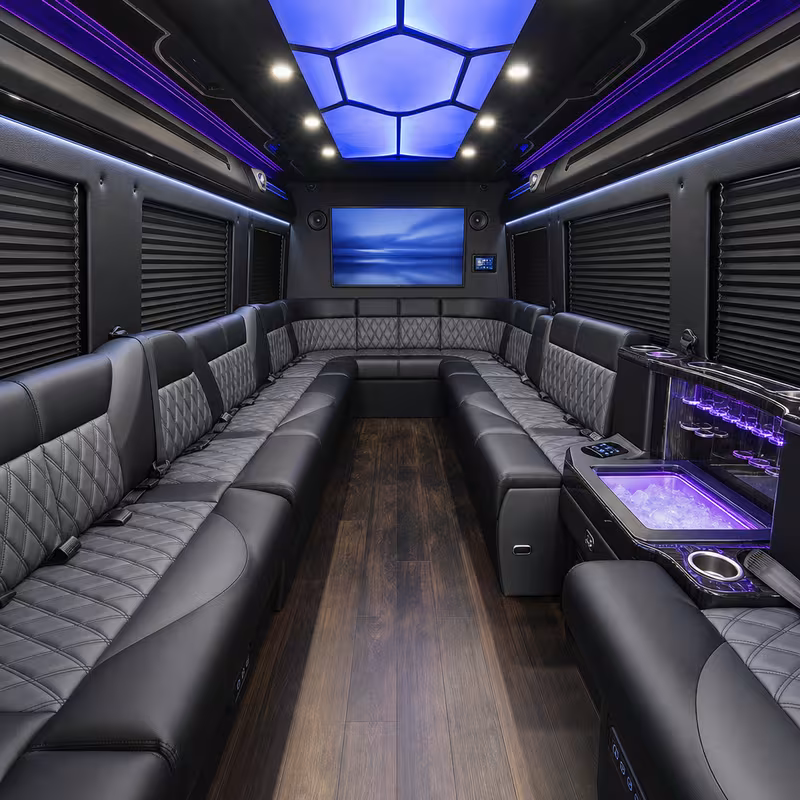 14 Passenger Sprinter Limo Interior