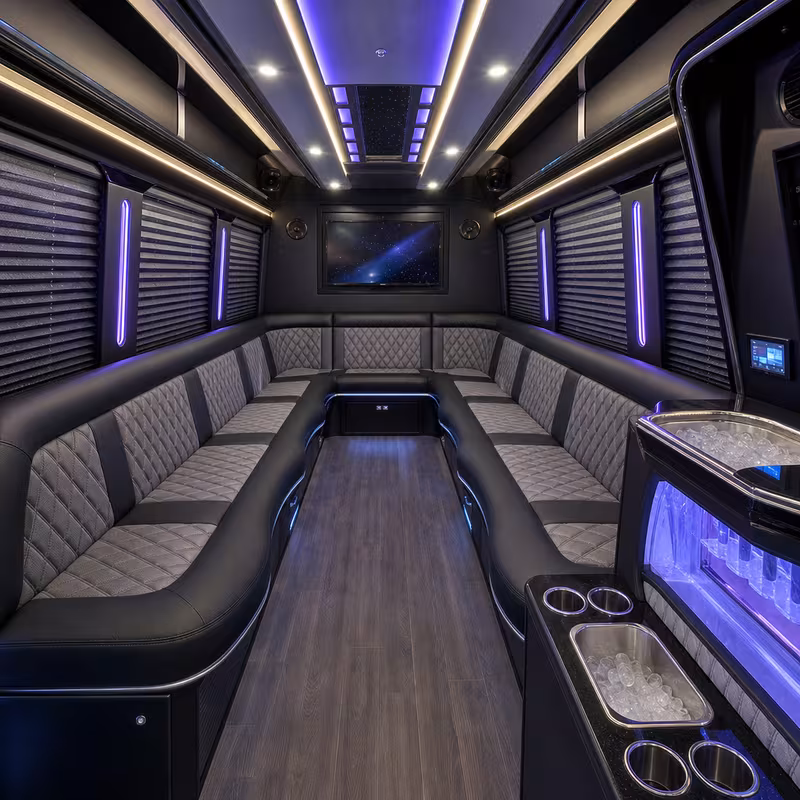 14 Passenger Sprinter Limo Interior