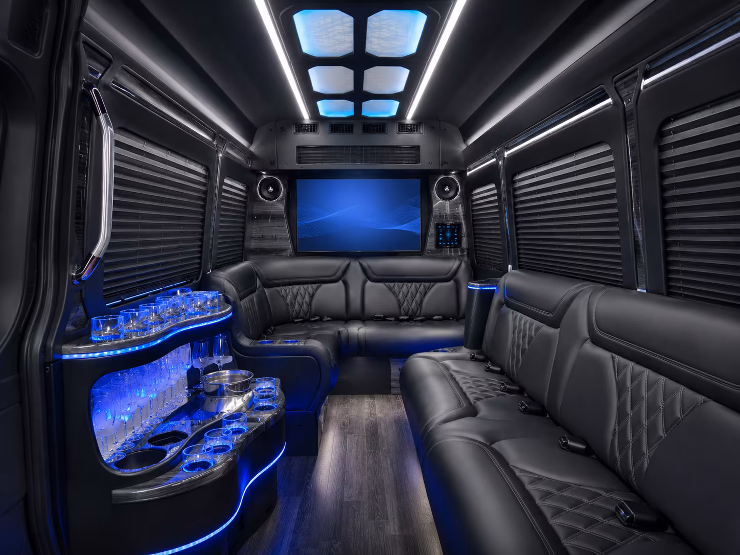 Washington School Event Transportation party bus interior