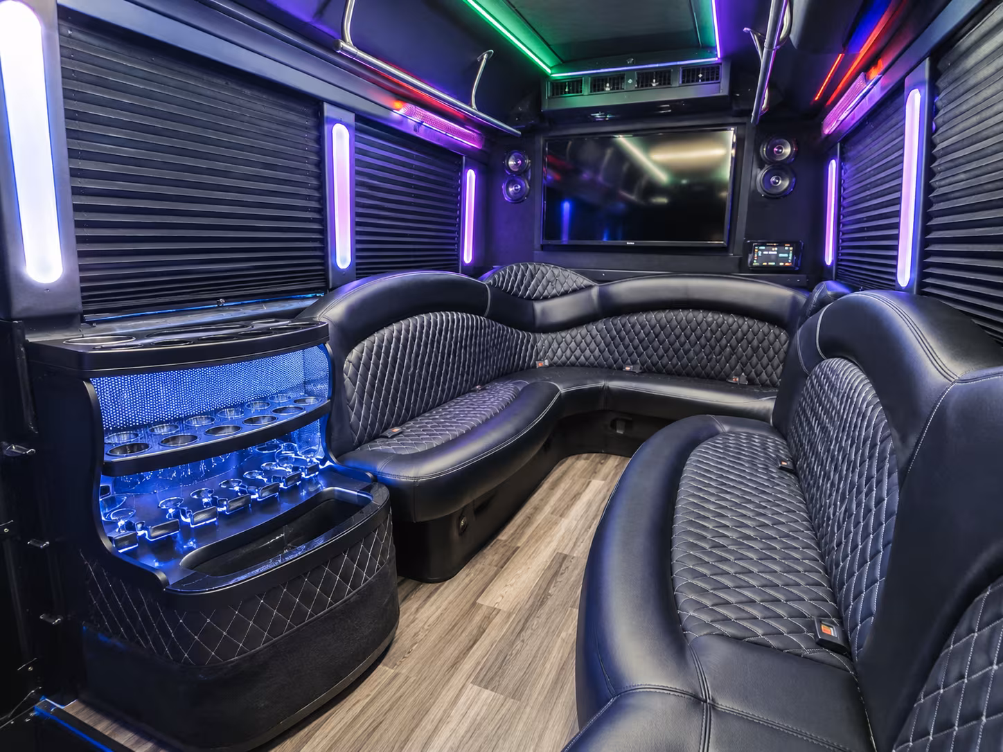 Washington Wedding Transportation party bus interior